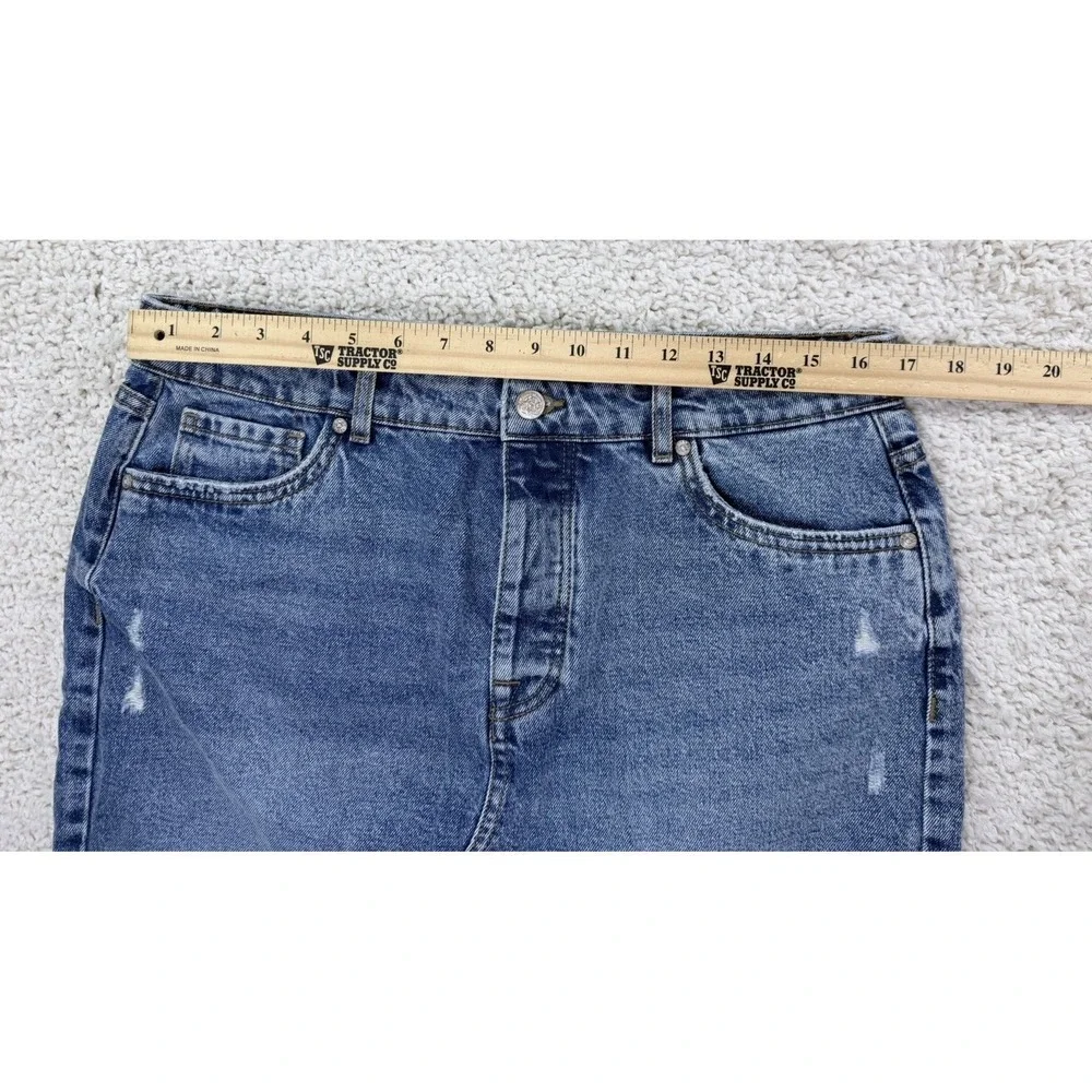 ONLY Denim Mini Skirt Womens 40 Light‎ Blue Excellent Distressed Frayed Hem